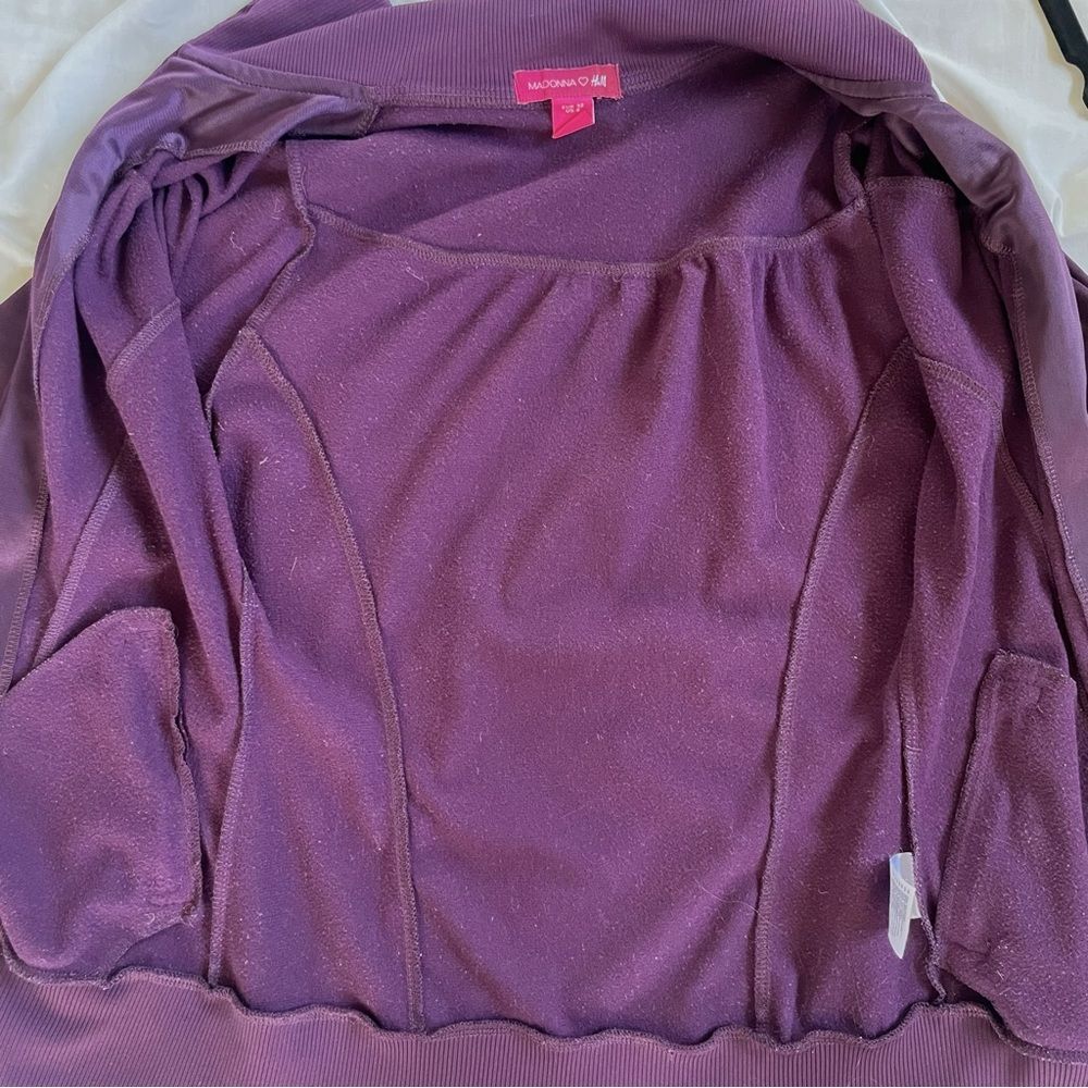 Vintage H&M Purple Satin Zip Jacket Track Technical Limited Edition y2k sz 2 XS - Picture 9 of 13